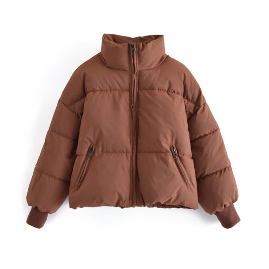 Women’s High-Collar Puffer Jacket – Water-Resistant Relaxed Layer for Everyday Winter Wear
