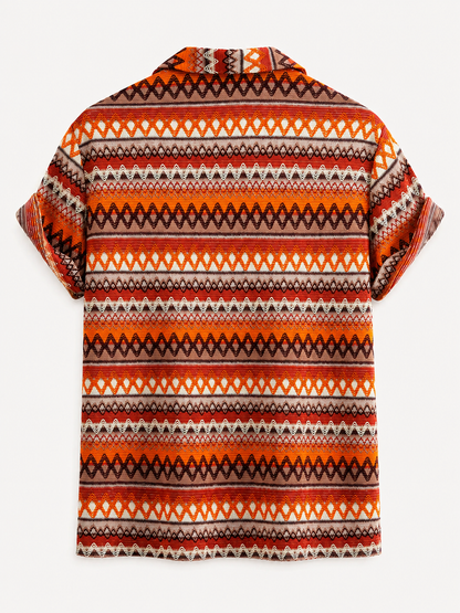 Men’s Printed Cuban Shirt and Linen Blend Trousers – Summer Holiday Co-Ord