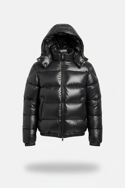 Men’s Sherpa Lined Quilted Jacket with Hood – Warm Puffer Coat for Outdoor & Streetwear