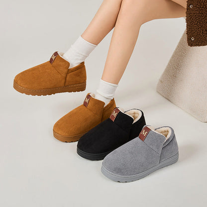 Women's Fleece-Lined Slipper Boots - Non-Slip Sole Ankle Bootie - original product image 1