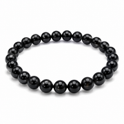 Men’s black onyx bracelet with 6 mm beads on pure white