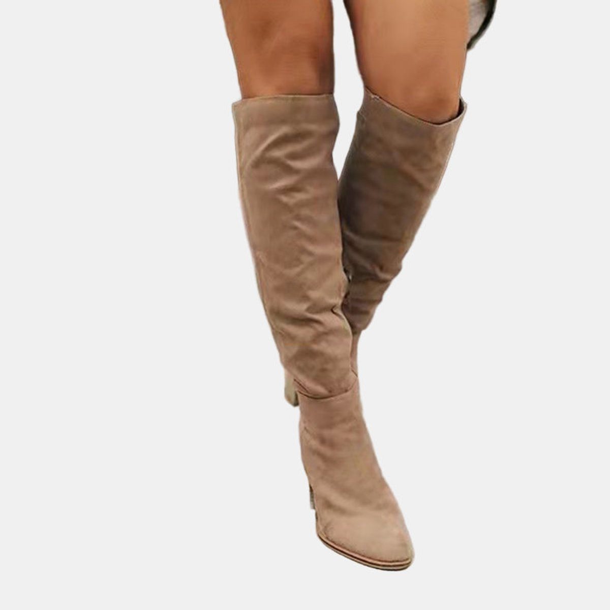 Women’s Over-the-Knee Boots – Block-Heel Tall Boots with Side Zip for Autumn and Winter Wear