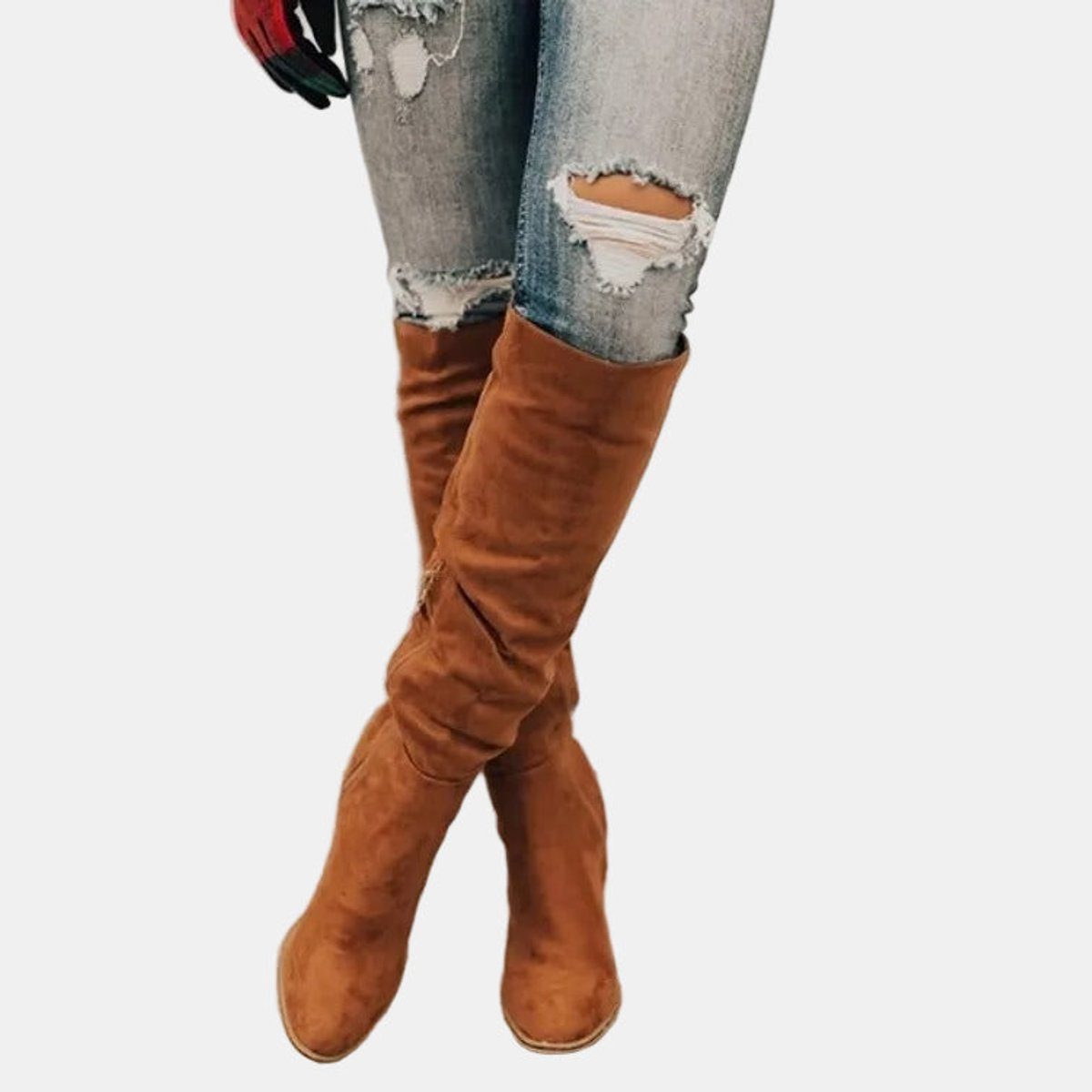 Women’s Over-the-Knee Boots – Block-Heel Tall Boots with Side Zip for Autumn and Winter Wear