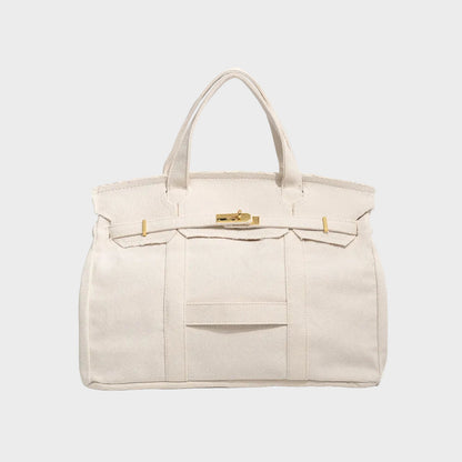 Women’s Structured Canvas Tote Bag – Spacious Top-Handle Carry for Work and Weekend Use