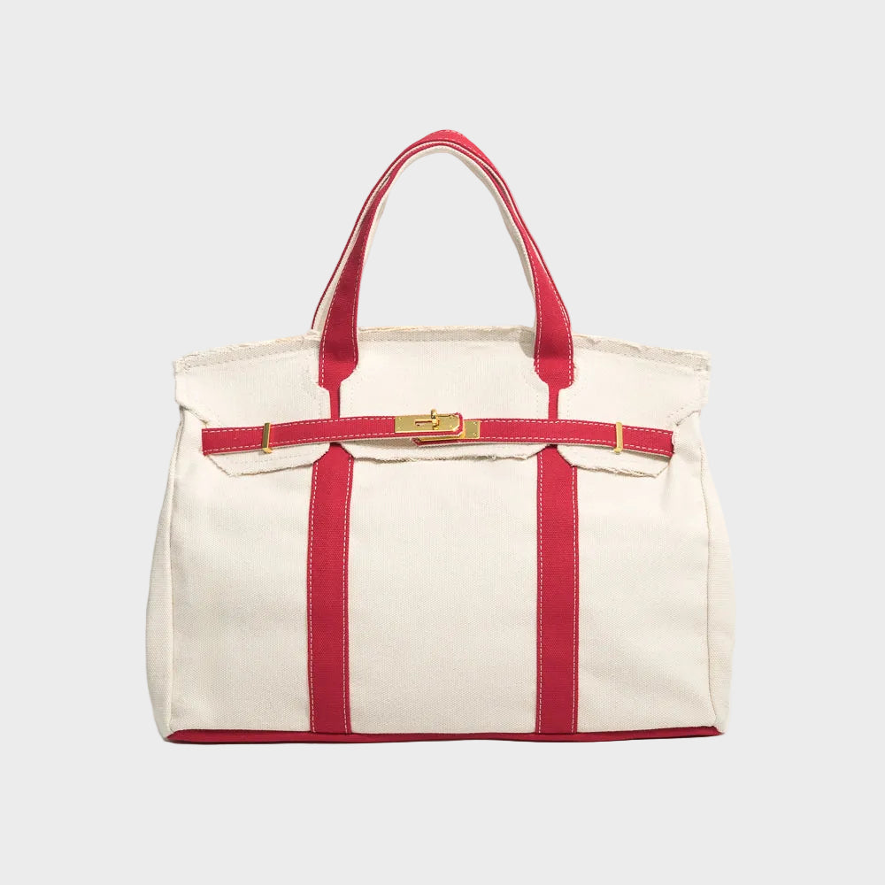 Women’s Structured Canvas Tote Bag – Spacious Top-Handle Carry for Work and Weekend Use