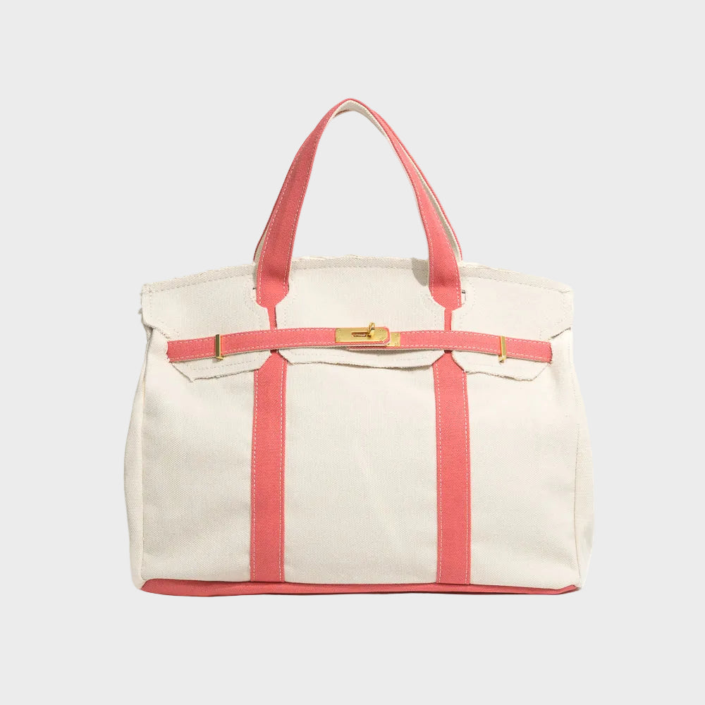 Women’s Structured Canvas Tote Bag – Spacious Top-Handle Carry for Work and Weekend Use