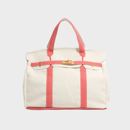 Women’s Structured Canvas Tote Bag – Spacious Top-Handle Carry for Work and Weekend Use