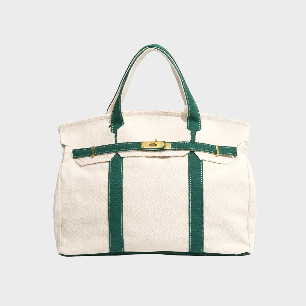 Women’s Structured Canvas Tote Bag – Spacious Top-Handle Carry for Work and Weekend Use