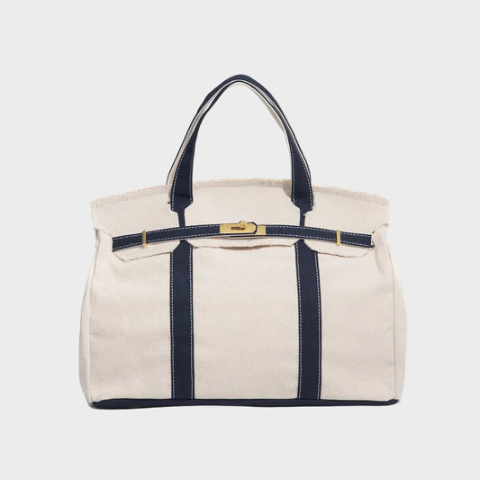Women’s Structured Canvas Tote Bag – Spacious Top-Handle Carry for Work and Weekend Use