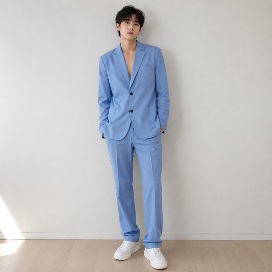 Men’s Tailored Two-Piece Suit – Modern Blazer and Trousers for Weddings and Business Wear
