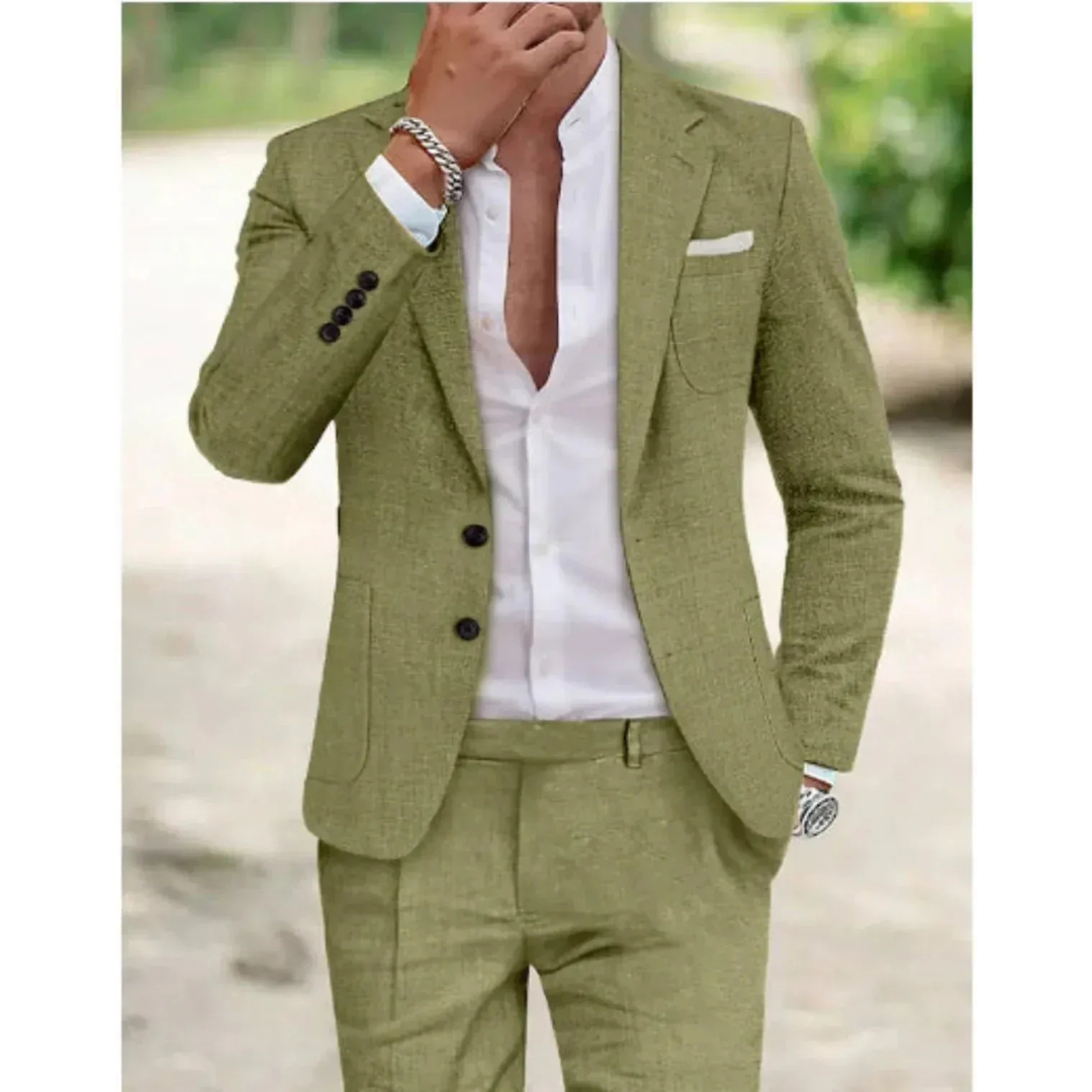 Men’s Tailored Two-Piece Suit – Modern Blazer and Trousers for Weddings and Business Wear