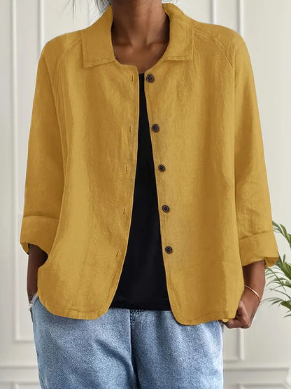 Women’s Lightweight Cardigan – Shirt Collar with Button-Through Front
