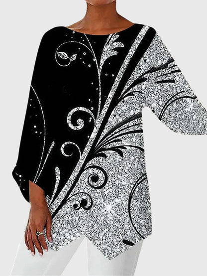 Women’s Printed Relaxed Top – Easy Smart Casual Tunic for Everyday Wear