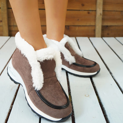 Women's Faux Fur Lined Heeled Snow Boots - Black (US 5-12)