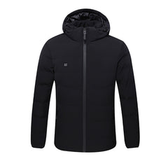 Men’s USB Heated Hooded Jacket – Padded Winter Layer with Adjustable Heat Control