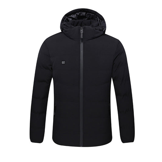 Men’s USB Heated Hooded Jacket – Padded Winter Layer with Adjustable Heat Control