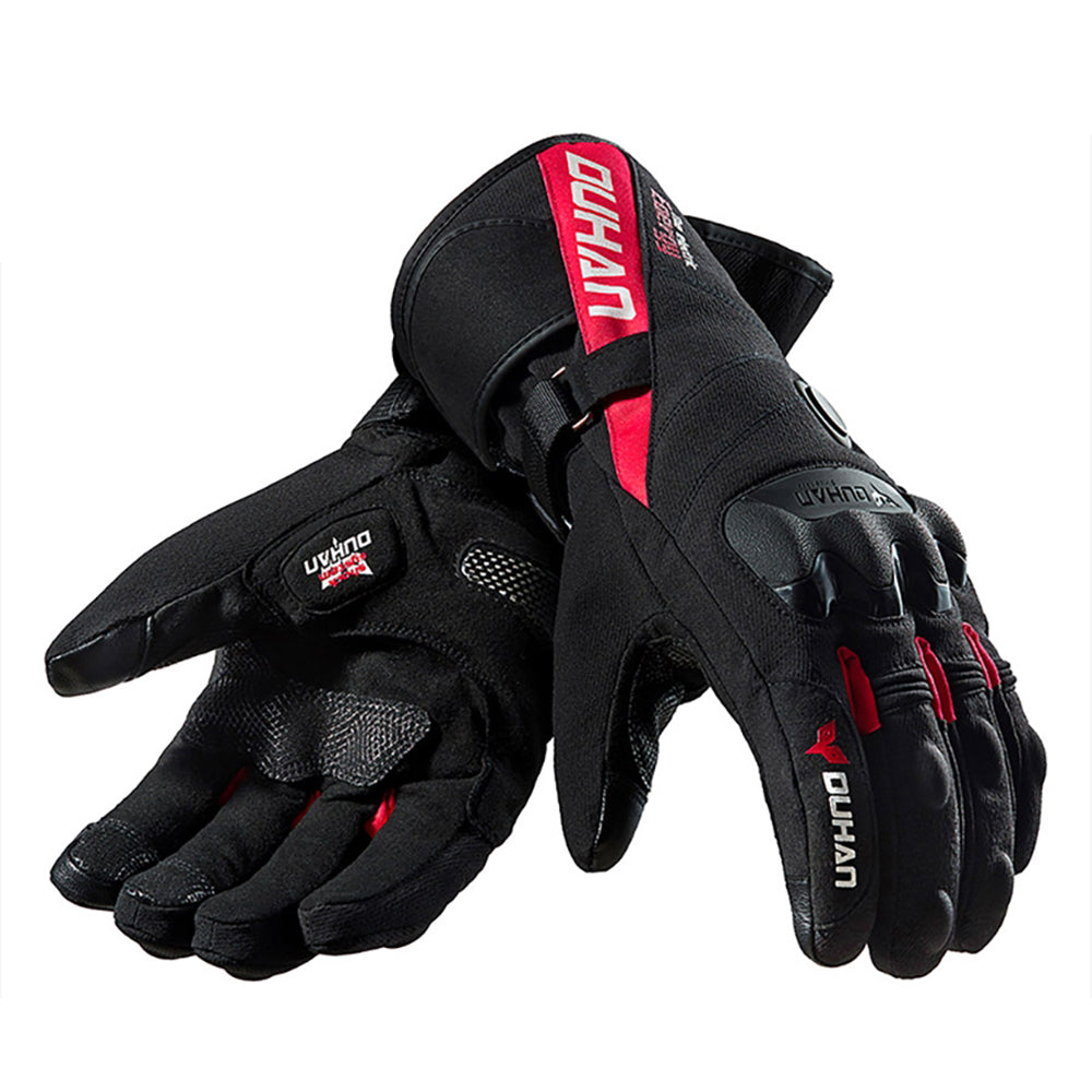 Men’s Battery-Heated Waterproof Motorcycle Gloves – Touchscreen Fleece-Lined Thermal Winter Riding Gloves