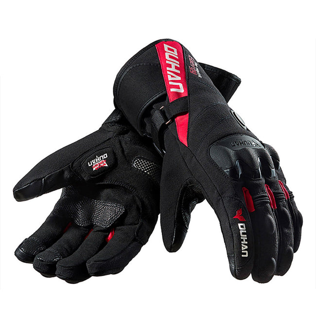 Men’s Battery-Heated Waterproof Motorcycle Gloves – Touchscreen Fleece-Lined Thermal Winter Riding Gloves