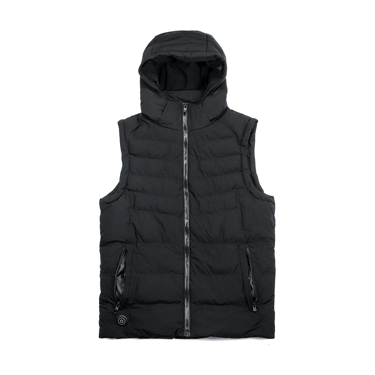 Men’s USB Heated Hooded Puffer Vest – Quilted Sleeveless Winter Layer with Adjustable Warmth