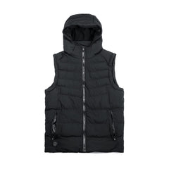 Men’s USB Heated Hooded Puffer Vest – Quilted Sleeveless Winter Layer with Adjustable Warmth