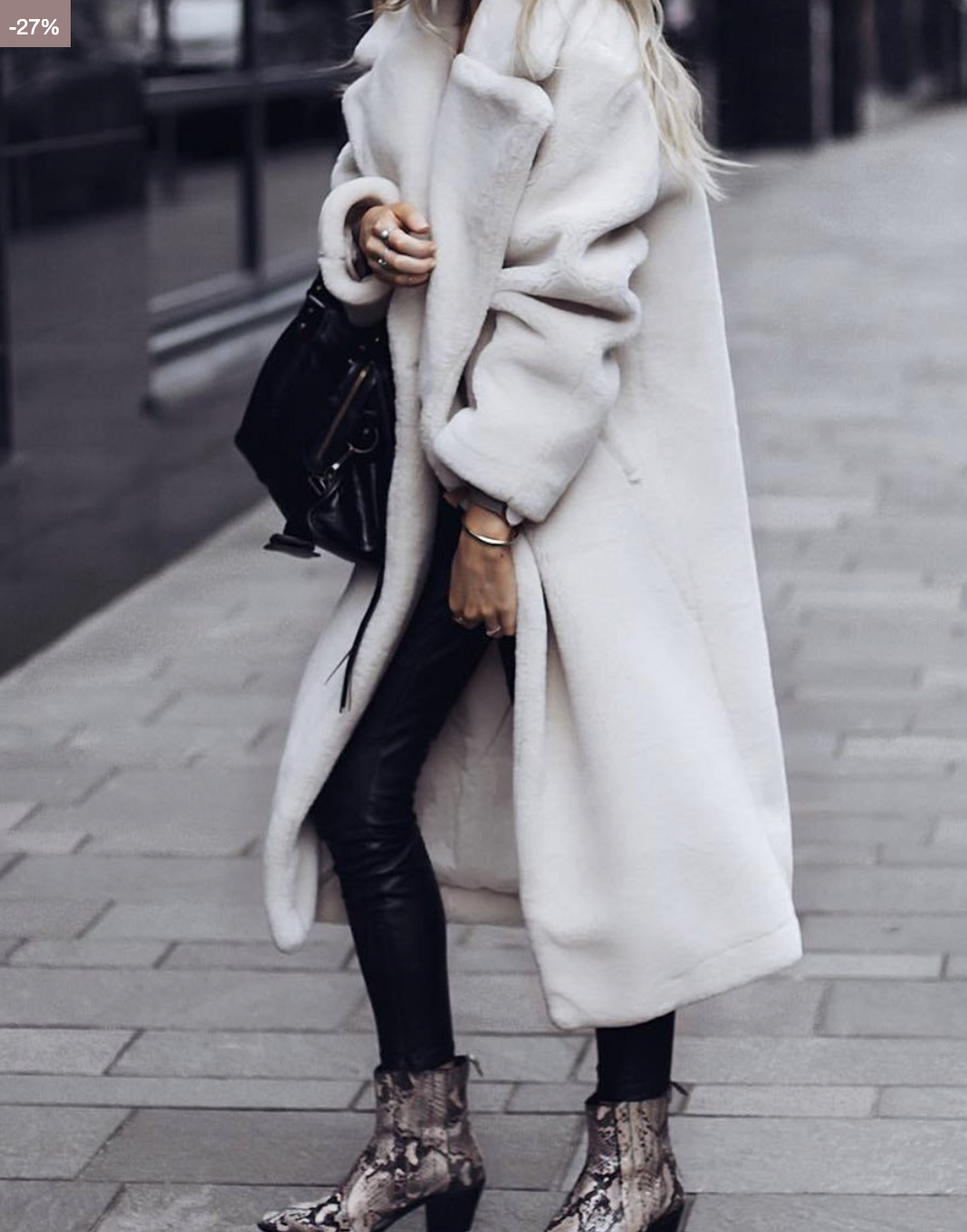 Women’s Long Teddy Coat – Plush Notched-Lapel Winter Layer for Elegant Cold-Weather Styling