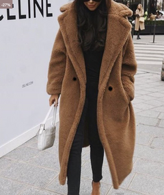 Women’s Long Teddy Coat – Plush Notched-Lapel Winter Layer for Elegant Cold-Weather Styling