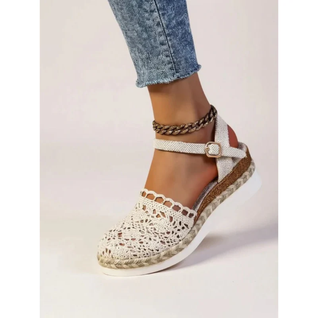 Women’s Boho Wedge Sandals – Ankle Strap Summer Shoes for Holidays and Everyday Wear
