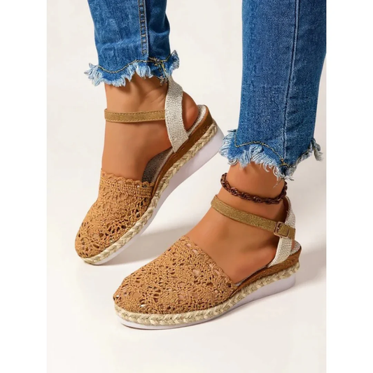 Women’s Boho Wedge Sandals – Ankle Strap Summer Shoes for Holidays and Everyday Wear