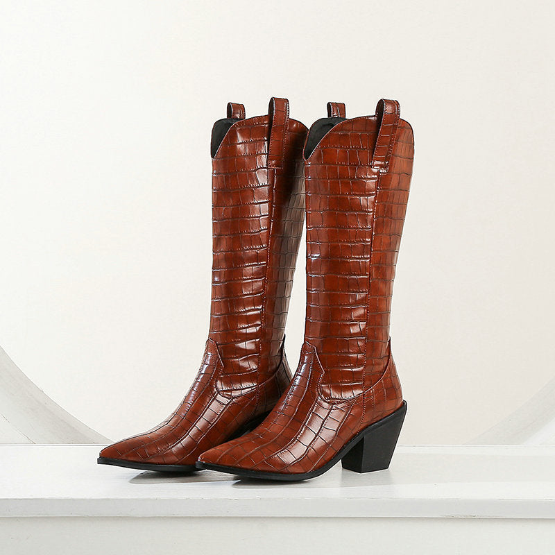 Women's Platform Waterproof Thick-Sole Knee-High Boots