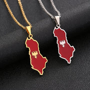 Albania map stainless steel necklace supplier image