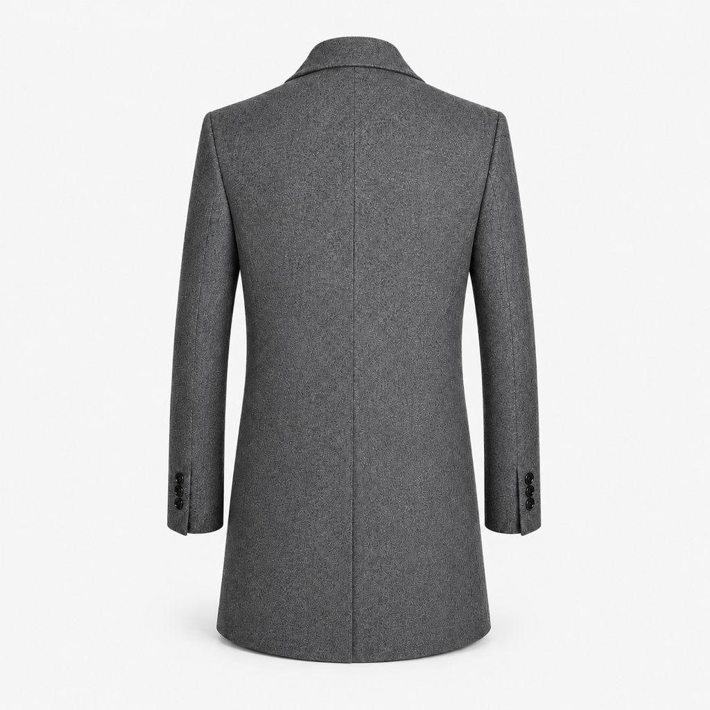 Men’s Tweed Formal Coat – Refined Mid-Length Layer for Business and City Wear