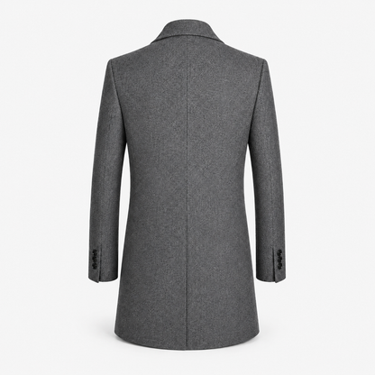 Men’s Tweed Formal Coat – Refined Mid-Length Layer for Business and City Wear