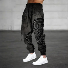 Men’s Mandala-Print Harem Trousers – Relaxed Boho Joggers for Casual Summer Wear