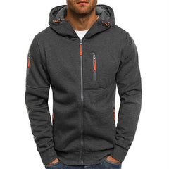 Men’s Zip-Through Hoodie – Chest Pocket with Drawcord Hood and Contrast Seams