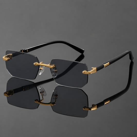 Men’s Rimless Rectangular Sunglasses – Lightweight Modern Eyewear for Everyday and Summer Wear