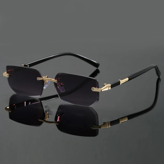 Men’s Rimless Rectangular Sunglasses – Lightweight Modern Eyewear for Everyday and Summer Wear