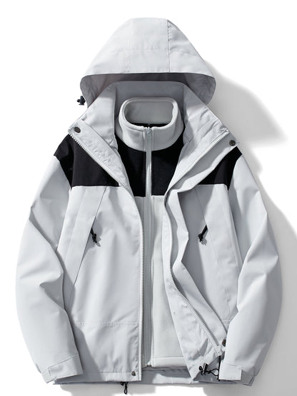 Women’s 3-in-1 Fleece-Lined Outdoor Jacket – Hooded Layer for Versatile Winter Wear