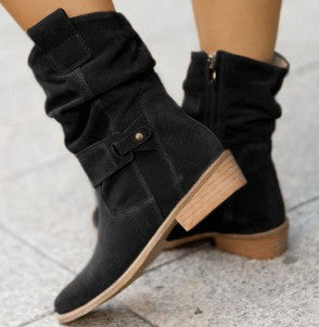 Women's Suede-Look Side Zip Knee-High Boots