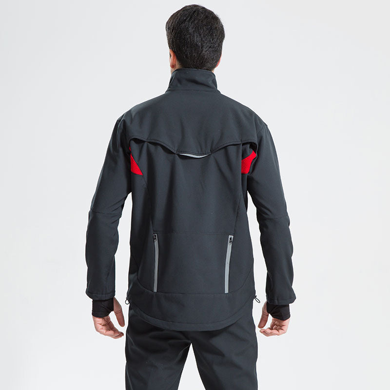 Men’s Thermal Fleece Cycling Jacket – Waterproof Windproof Reflective Winter Running Jacket with Full Zip and Pockets
