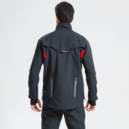 Men’s Thermal Fleece Cycling Jacket – Waterproof Windproof Reflective Winter Running Jacket with Full Zip and Pockets