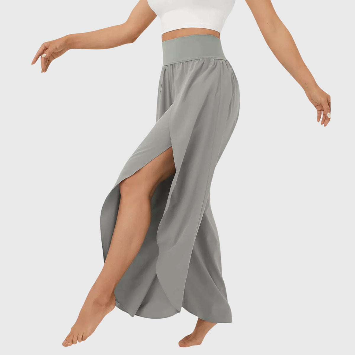 Women’s High-Waisted Wide-Leg Split Trousers – Flowing Boho Summer Style for Holidays and Beachwear