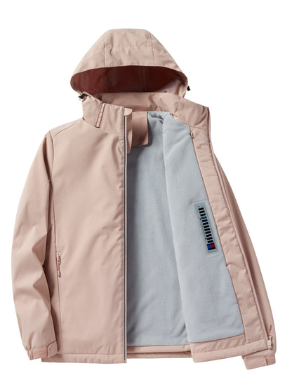 Women’s Waterproof Fleece-Lined Hooded Jacket – Practical Outdoor Layer for Everyday and Active All-Season Wear