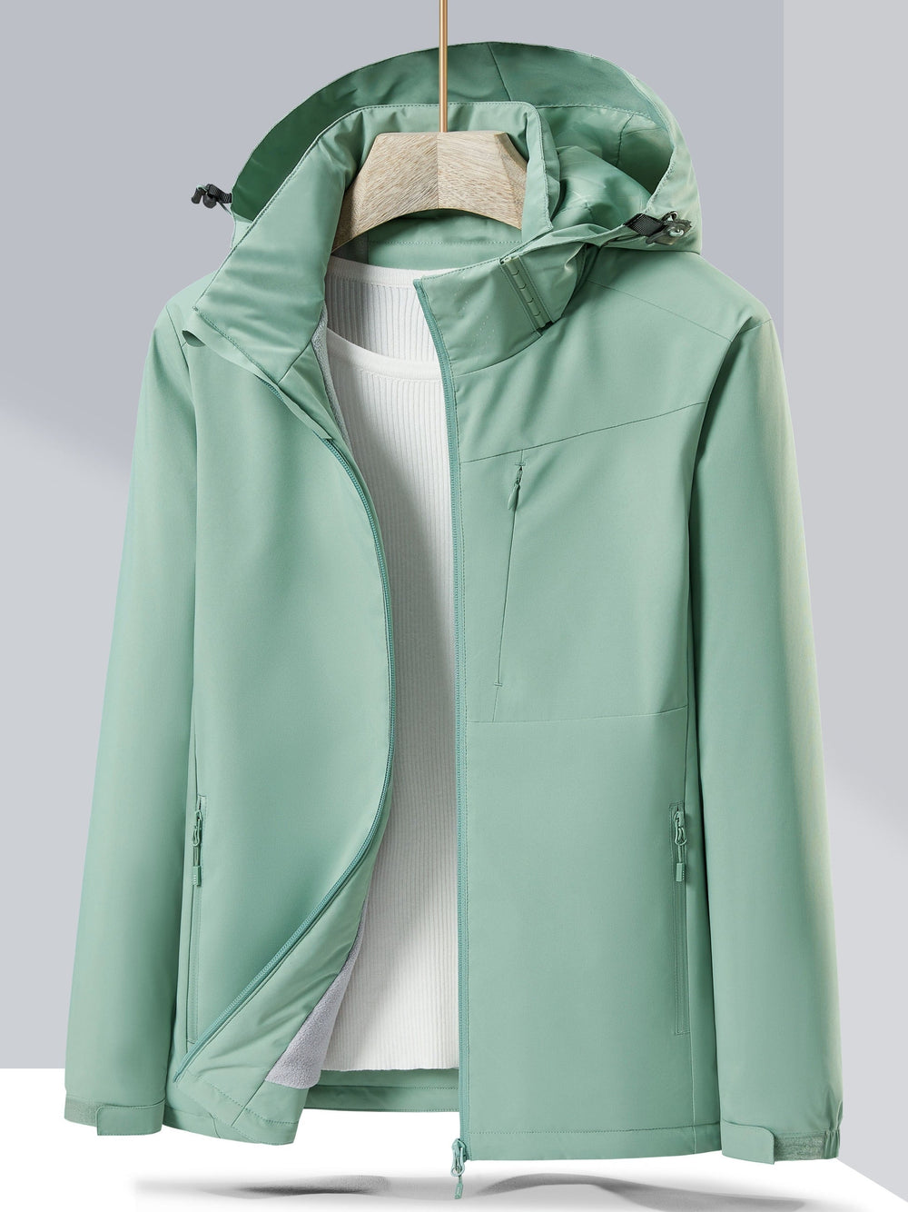 Women’s Waterproof Fleece-Lined Hooded Jacket – Practical Outdoor Layer for Everyday and Active All-Season Wear