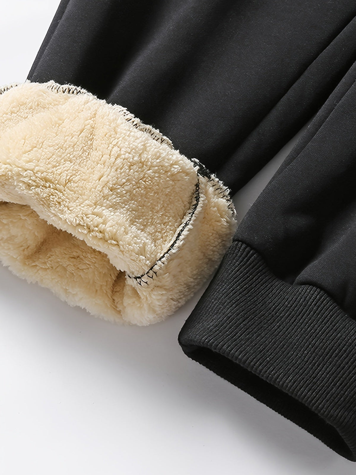 Men’s Fleece-Lined Jogger Trousers – Warm Tapered Sweatpants with Elasticated Waist and Cuffed Ankles