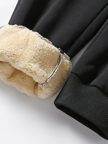 Men’s Fleece-Lined Jogger Trousers – Warm Tapered Sweatpants with Elasticated Waist and Cuffed Ankles