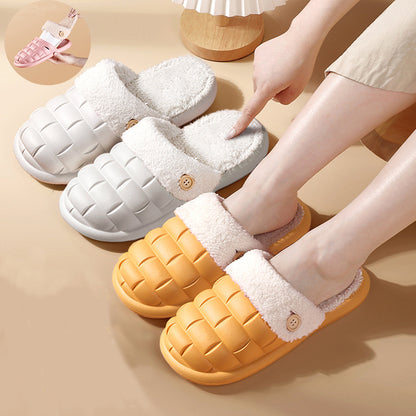 Women's Faux Fur Lined Washable Platform Clog Slippers