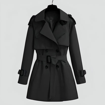 Women’s Elegant Mid-Length Trench Coat – Double-Breasted Transitional Outerwear for Spring and Autumn