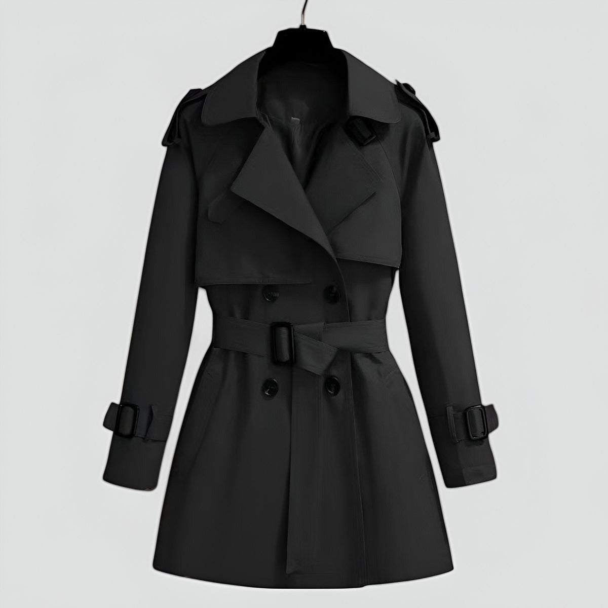 Women’s Elegant Mid-Length Trench Coat – Double-Breasted Transitional Outerwear for Spring and Autumn