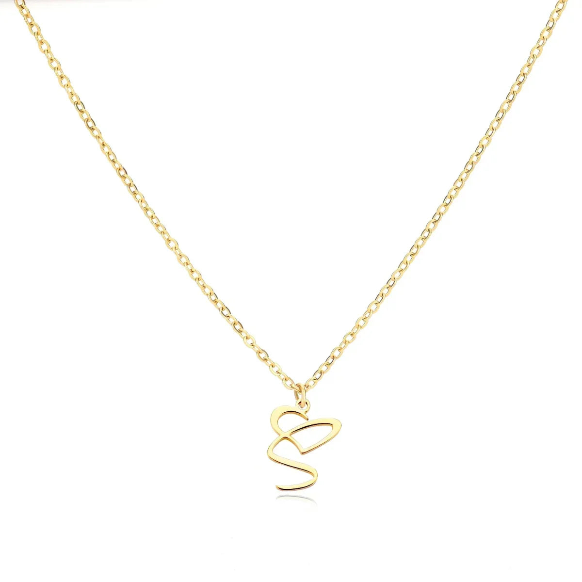 Women’s Initial Heart Pendant Necklace – Gold-Tone Stainless Steel Letter Charm for Personalised Everyday Wear and Gifting