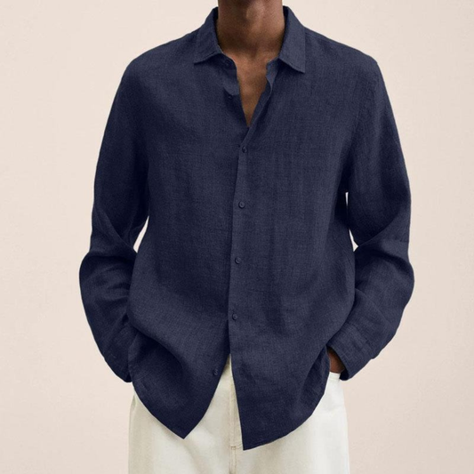 Men’s Relaxed Long Sleeve Shirt – Lightweight Smart Casual Style for Office and Everyday Wear